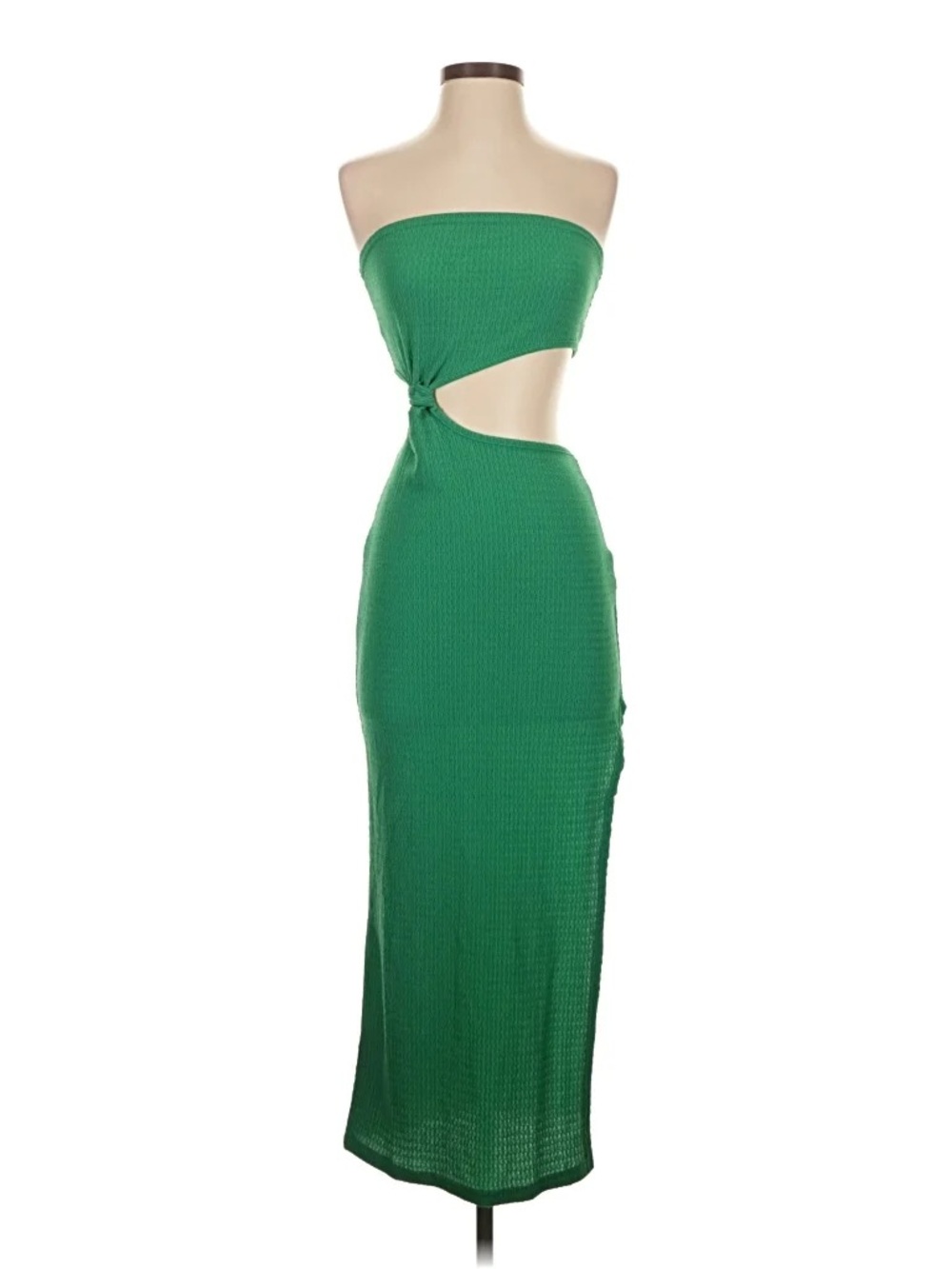 Shein Strapless Green Cutout Maxi Dress Size XS